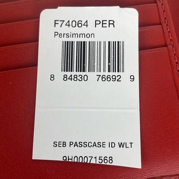 Coach Embossed Leather Wallet Persimmon F74064 - Picture 9 of 12